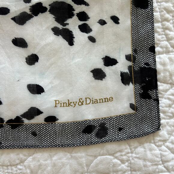 Pinky & Dianne Scarf Dalmatian Print 18 in x 18 in Square Sheer Lightweight - Picture 6 of 6